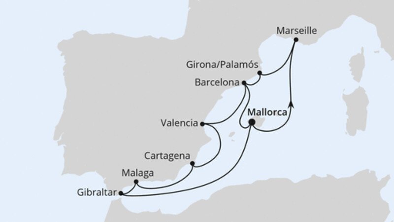 Spanien, Frankreich & Gibraltar ab Mallorca Spanien, Frankreich & Gibraltar ab Mallorca