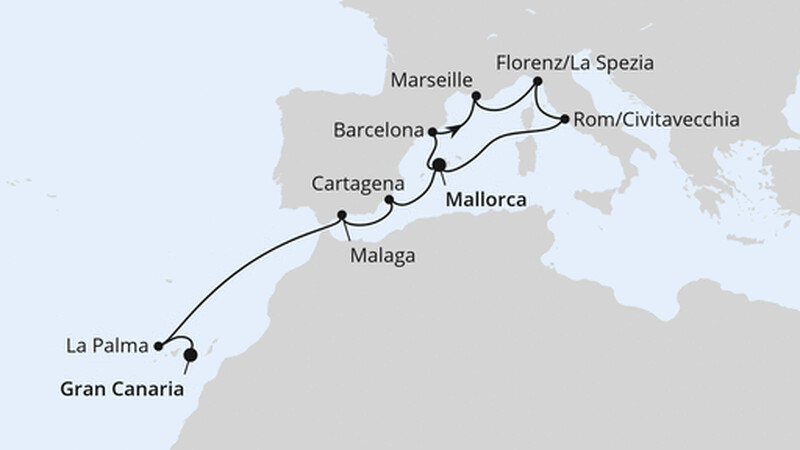 Italien, Andalusien & Kanaren ab Mallorca Italien, Andalusien & Kanaren ab Mallorca