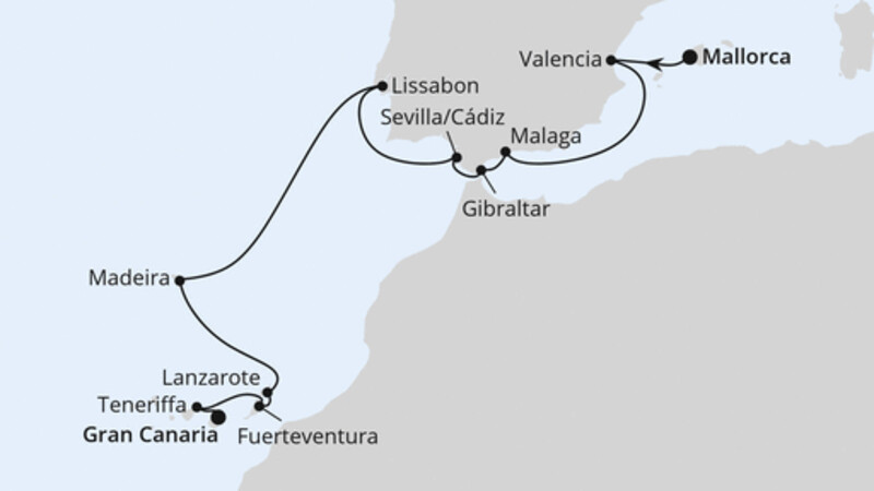 Andalusien, Madeira & Kanaren ab Mallorca 2 Andalusien, Madeira & Kanaren ab Mallorca 2