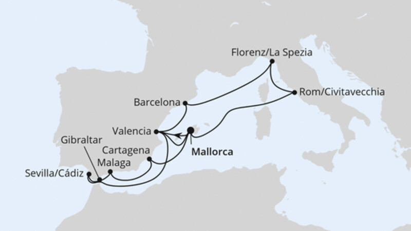 Feiertagsreise durchs Mittelmeer ab Mallorca Feiertagsreise durchs Mittelmeer ab Mallorca