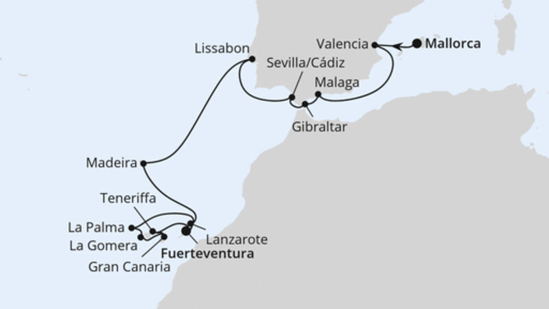 Andalusien, Madeira & Kanaren ab Mallorca 1 Andalusien, Madeira & Kanaren ab Mallorca 1