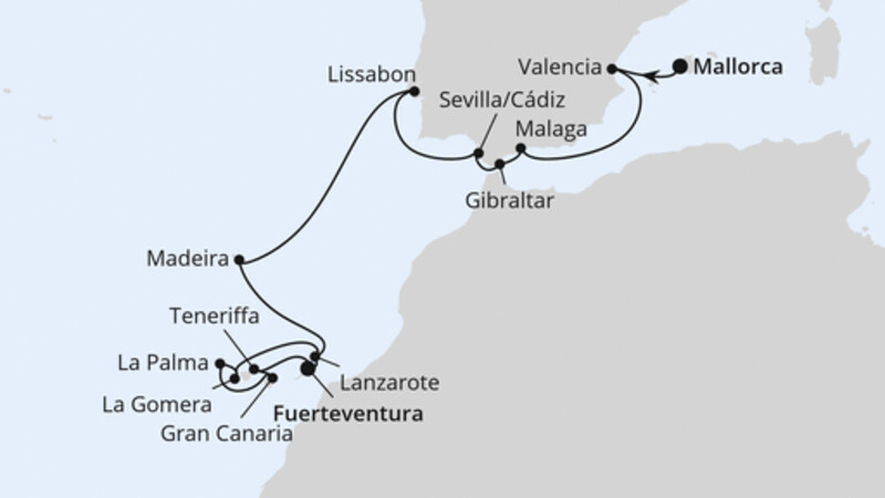 Andalusien, Madeira & Kanaren ab Mallorca 1 Andalusien, Madeira & Kanaren ab Mallorca 1