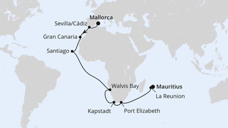 Von Mallorca über Südafrika nach Mauritius Von Mallorca über Südafrika nach Mauritius