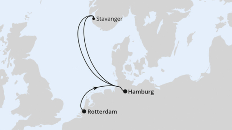 Von Rotterdam nach Hamburg