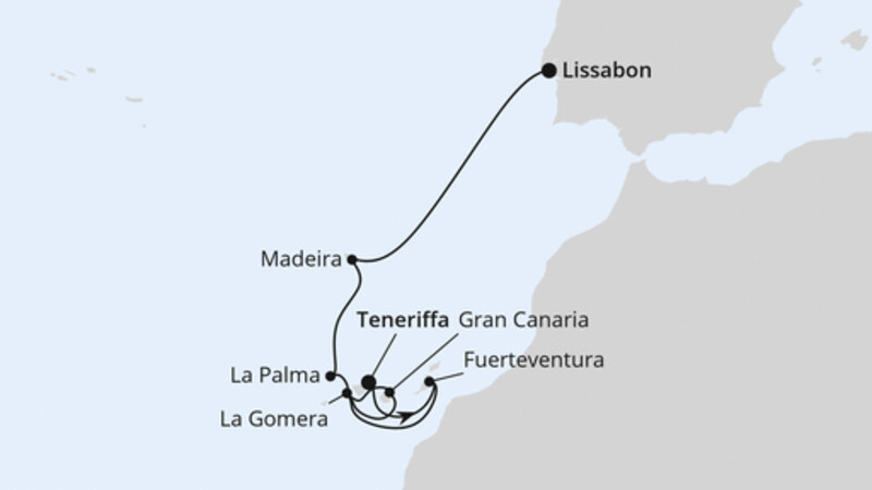 Von Teneriffa nach Lissabon