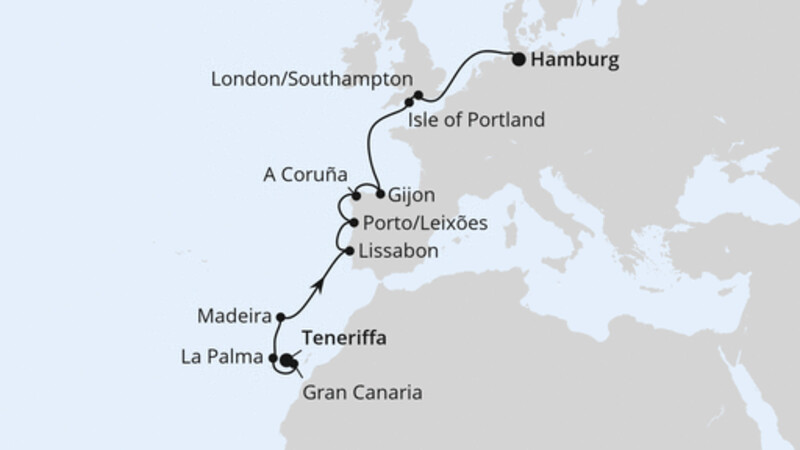 Von Teneriffa über Portugal nach Hamburg Von Teneriffa über Portugal nach Hamburg