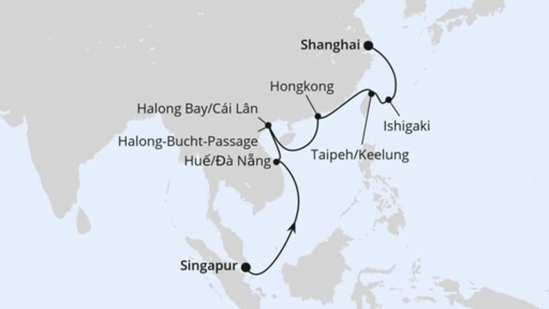 Von Singapur über Vietnam & Hongkong nach Shanghai Von Singapur über Vietnam & Hongkong nach Shanghai