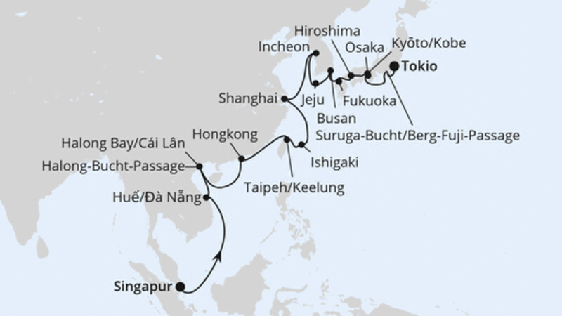 Von Singapur über Vietnam & Südkorea nach Tokio Von Singapur über Vietnam & Südkorea nach Tokio