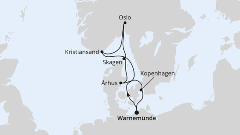 Skandinavische Städte ab Warnemünde Skandinavische Städte ab Warnemünde