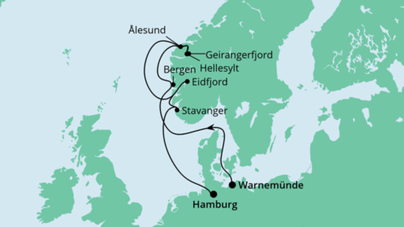 Norwegen von Warnemünde nach Hamburg