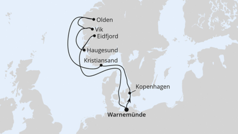Norwegens Fjorde ab Warnemünde 1 Norwegens Fjorde ab Warnemünde 1