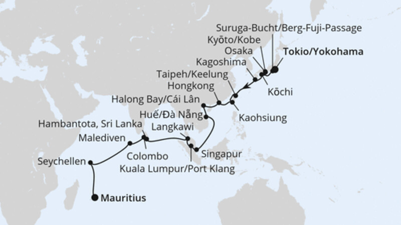 Weltenbummler von Asien in den Indischen Ozean Weltenbummler von Asien in den Indischen Ozean